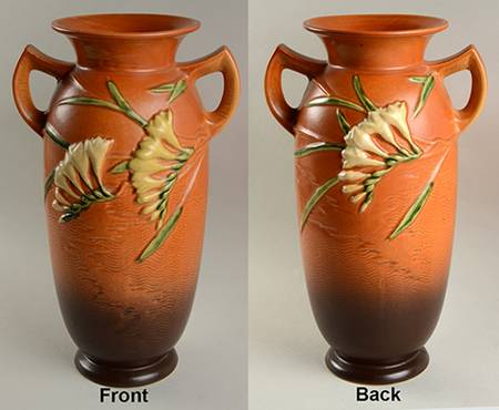 Freesia Tangerine 15" Handled Vase