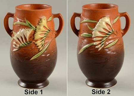 Freesia Tangerine 7" Handled Vase