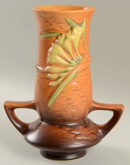 Freesia Tangerine 7" Handled Vase