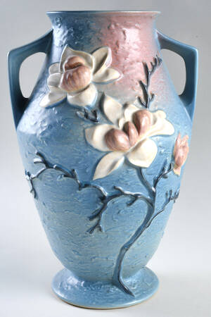 Magnolia Blue 14" Handled Vase