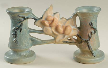 Magnolia Blue 4" Gate Vase (Double Bud)