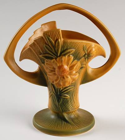 Peony Sienna Brown (Yellow) 10" Handled Basket