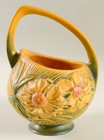 Peony Sienna Brown (Yellow) 7" Handled Basket