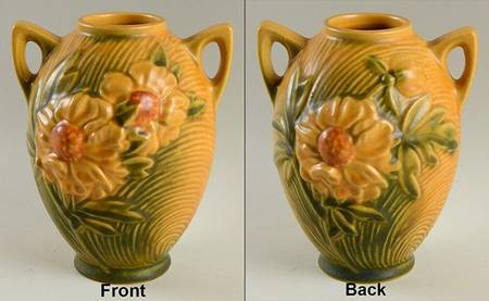 Peony Sienna Brown (Yellow) 6" Handled Vase