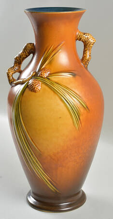 Pinecone Brown 15" Handled Vase