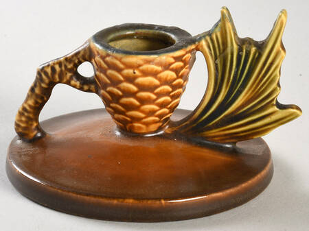 Pinecone Brown Single Light Candlestick