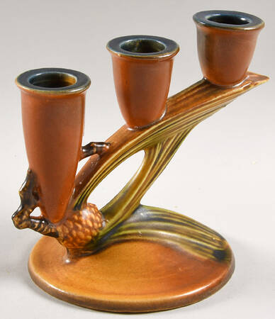 Pinecone Brown 3 Light Candelabra