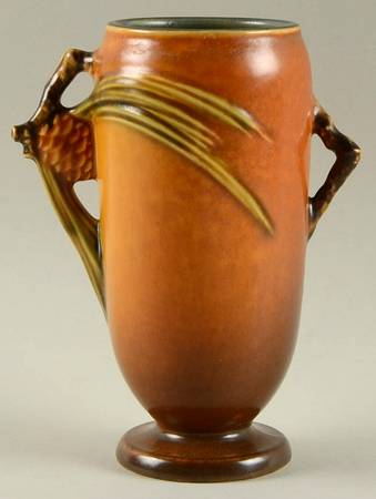 Pinecone Brown 6" Handled Vase