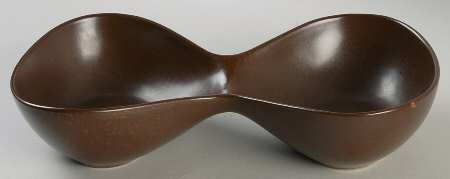 Raymor Autumn Brown (Matte) 12" Oval Divided Vegetable Bowl