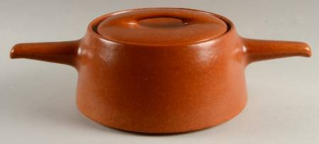 Raymor Terra Cotta (Matte) Round Warmer with Lid