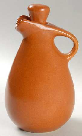 Raymor Terra Cotta (Matte) Oil Or Vinegar Cruet and Stopper