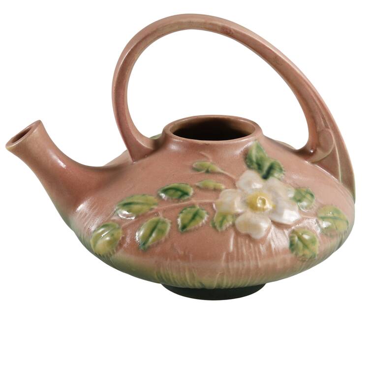 White Rose Pink and Green Teapot No Lid