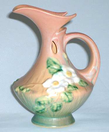 White Rose Pink and Green 6" Ewer