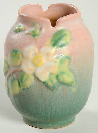 White Rose Pink and Green 4" Vase