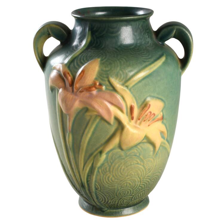 Zephyr Lily Evergreen 8" Handled Vase