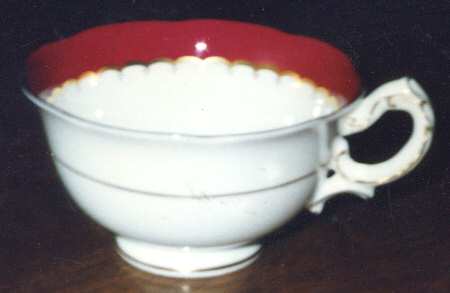 The Coronation (Maroon Band, Plain Center) Footed Cup