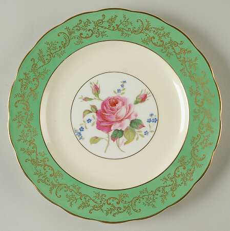 Swansea Rose Green Luncheon Plate