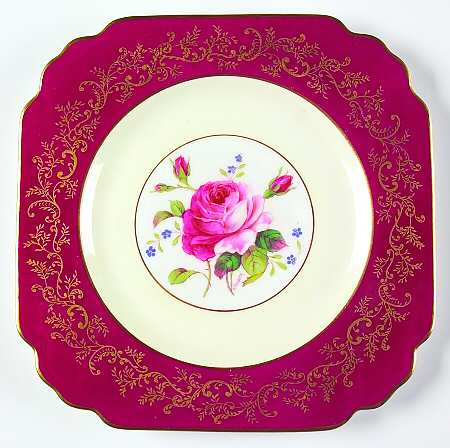 Swansea Rose (Magenta) Square Salad Plate