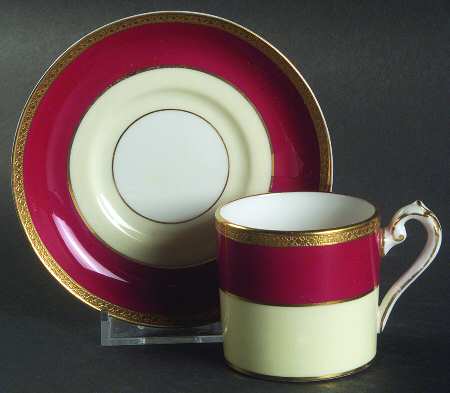 Yarborough Ivory and Burgundy (Smooth) by Royal Swansea