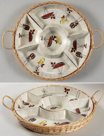 Jamaica 6 Pc Lazy Susan (4 Sides, 1 Center, Basket)