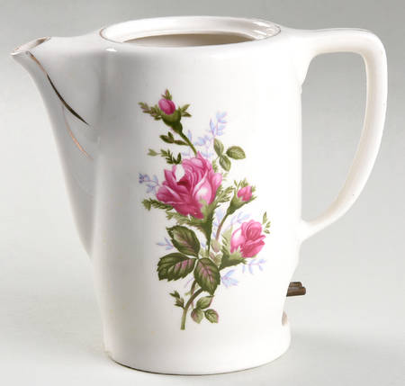 Moss Rose Hot Water Pot with Electric Prong Base, No Lid