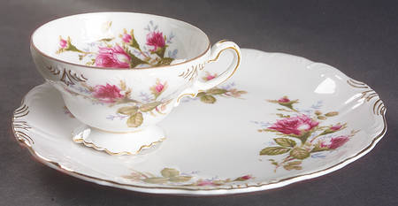 Moss Rose Snack Plate & Cup Set
