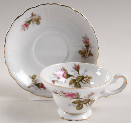 Moss Rose Footed Cup & Saucer Set