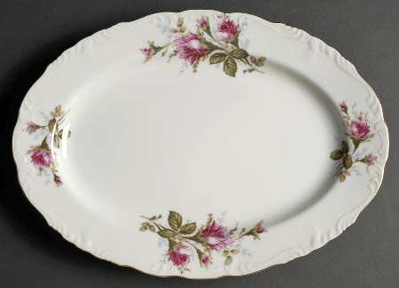 Moss Rose 12" Oval Serving Platter