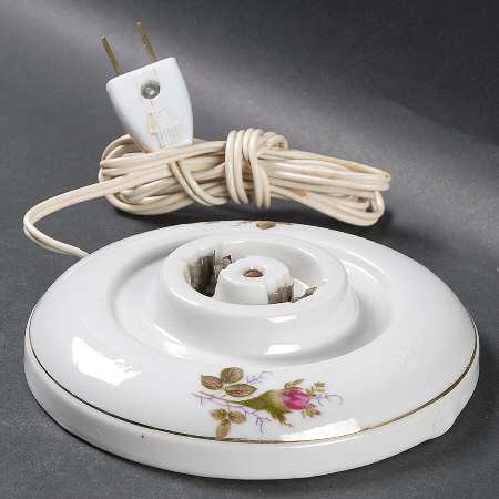 Moss Rose Hot Water Pot W/Electric Prong Base, Warmer Only