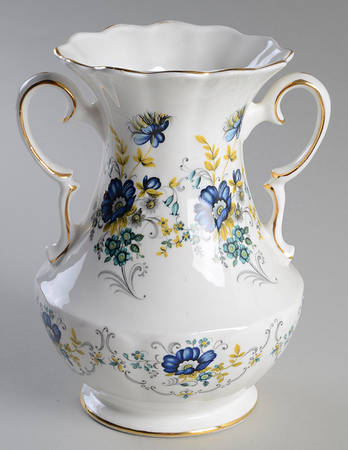 Blue Corn Flower 7" Handled Vase