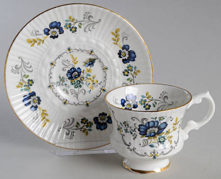 Blue Corn Flower Footed Demitasse Cup & Saucer Set