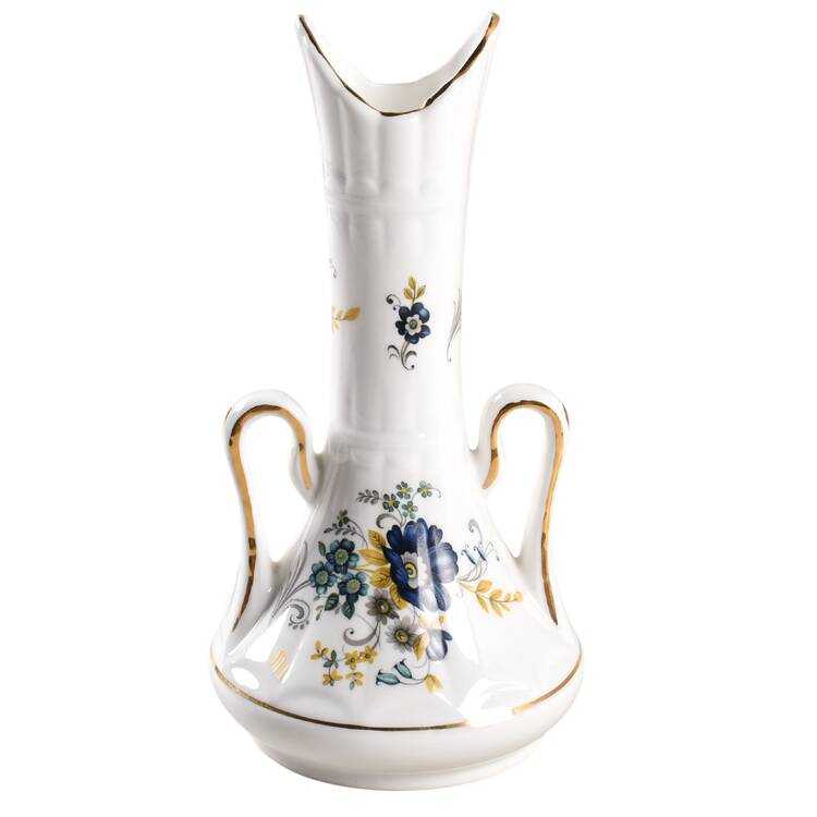 Blue Corn Flower 7" Handled Vase