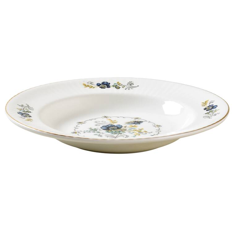 Blue Corn Flower Rim Soup Bowl