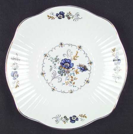Blue Corn Flower Square Cake Plate