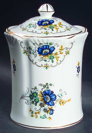 Blue Corn Flower Biscuit Barrel & Lid