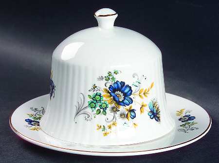 Blue Corn Flower Round Covered Butter