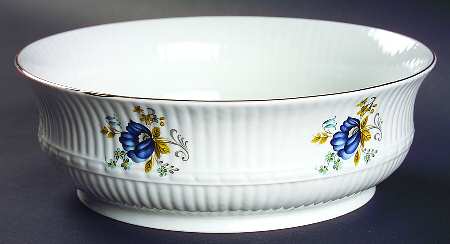 Blue Corn Flower 9" Round Vegetable Bowl