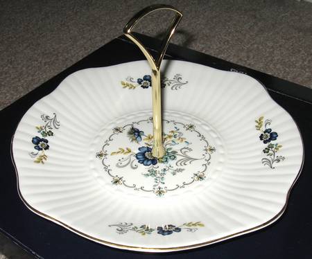 Blue Corn Flower Center Handled Serving Tray