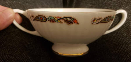 Book of Kells Footed Cream Soup Bowl & Saucer Set