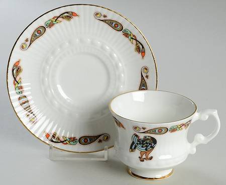 Book of Kells Footed Demitasse Cup & Saucer Set