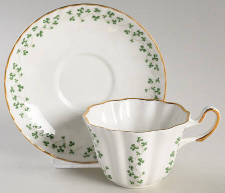 Shamrock Flat Cup & Saucer Set by Royal Tara