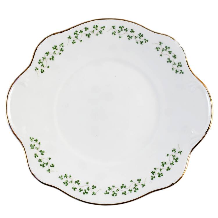 Shamrock Square Handled Cake Plate