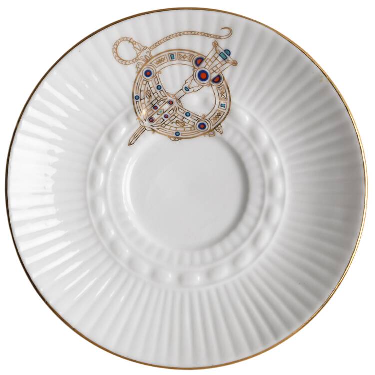 Tara Brooch (Smooth, Ribbed Rim) Saucer for Demitasse Cup