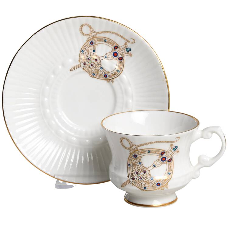 Tara Brooch (Smooth, Ribbed Rim) Demitasse Cup & Saucer Set