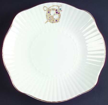 Tara Brooch (Smooth, Ribbed Rim) 9" Square Cake Plate by Royal Tara