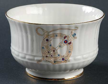 Tara Brooch (Smooth, Ribbed Rim) Open Sugar Bowl
