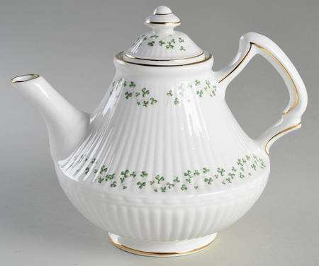 Trellis Shamrock (Ribbed, Fluted) Teapot & Lid
