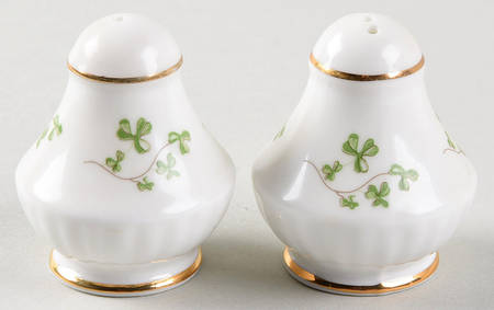 Trellis Shamrock (Ribbed, Fluted) Individual Salt & Pepper Set