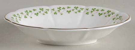 Trellis Shamrock (Ribbed, Fluted) Oval Sweet Meat Dish