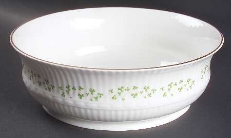 Trellis Shamrock (Ribbed, Fluted) 9" Round Vegetable Bowl